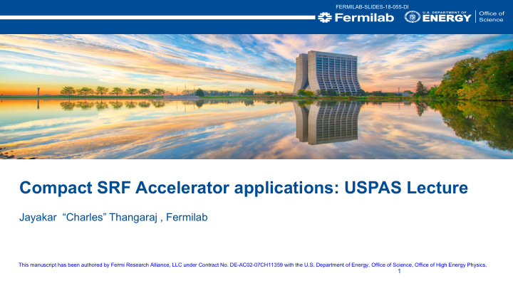 compact srf accelerator applications uspas lecture