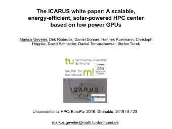 The ICARUS white paper: A scalable,  energy-efficient, solar-powered HPC center  based on low power