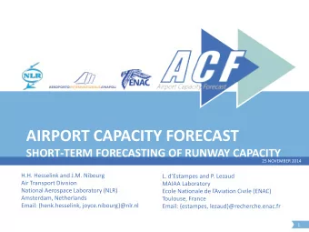 AIRPORT CAPACITY FORECAST  SHORT-TERM FORECASTING OF RUNWAY CAPACITY  25 NOVEMBER 2014  H.H.