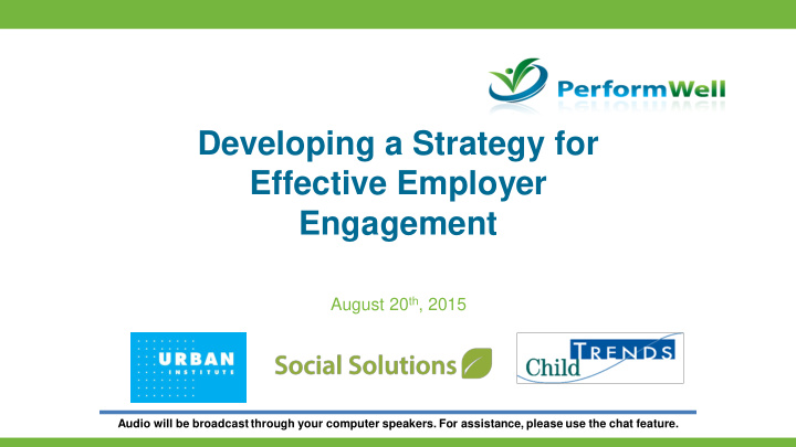 developing a strategy for effective employer engagement