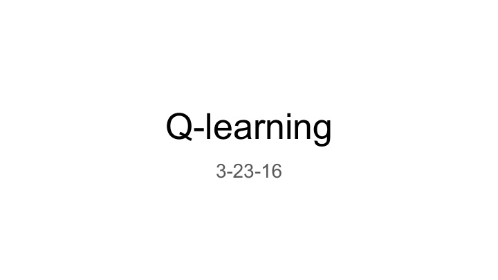 q learning