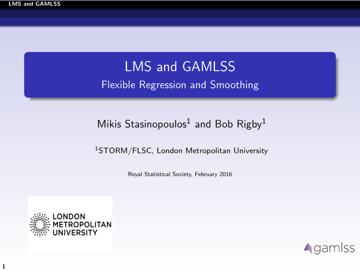 lms and gamlss