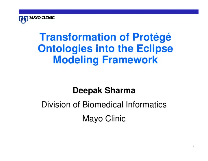 transformation of prot g ontologies into the eclipse