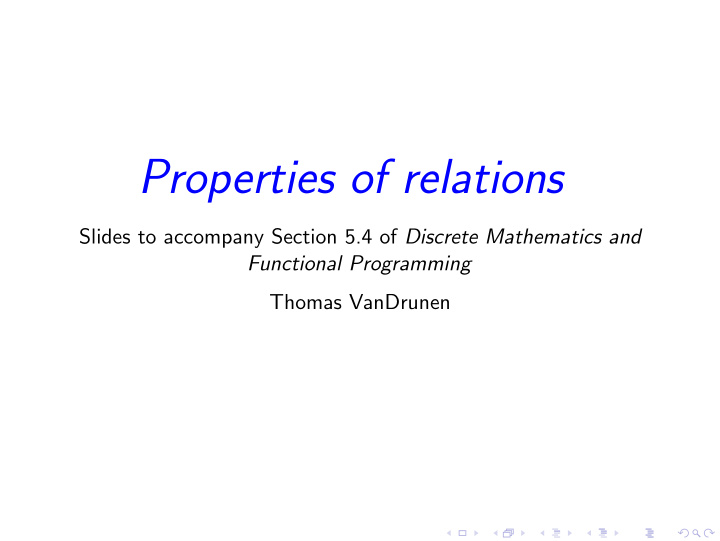 properties of relations