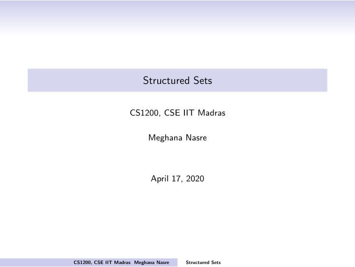 structured sets