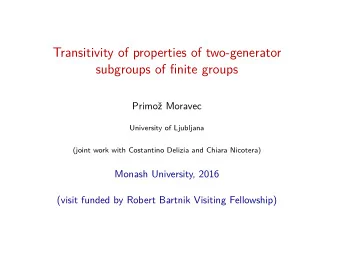Transitivity of properties of two-generator  subgroups of finite groups  Primo Moravec