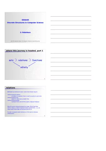 EDAA40  EDAA40  Discrete Structures in Computer Science  Discrete Structures in Computer Science