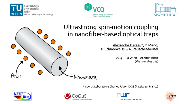 ultrastrong spin motion coupling in nanofjber based