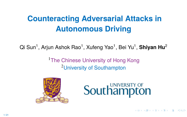 counteracting adversarial attacks in autonomous driving