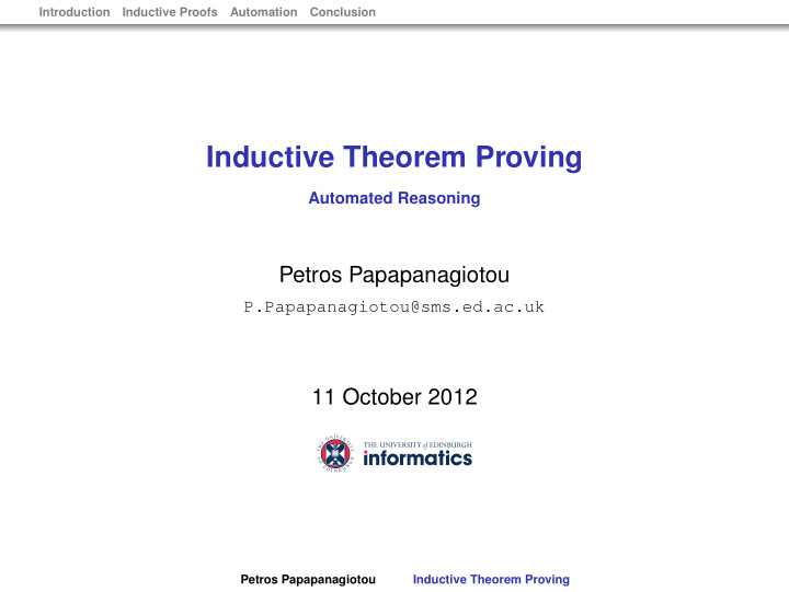inductive theorem proving