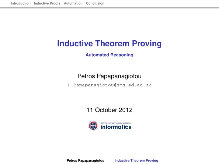 inductive theorem proving
