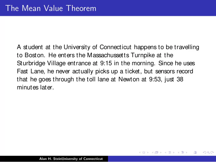 the mean value theorem