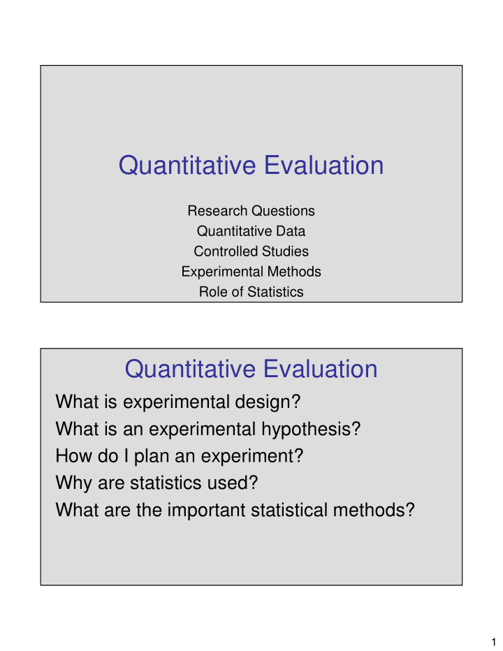 quantitative evaluation