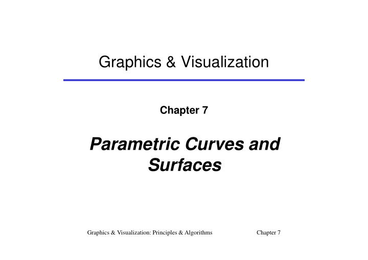 parametric curves and surfaces