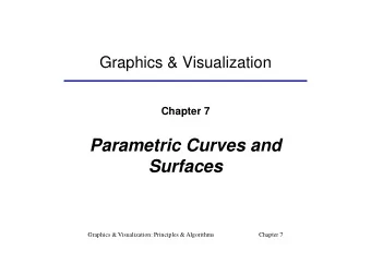Parametric Curves and  Surfaces  Graphics &amp; Visualization: Principles &amp; Algorithms