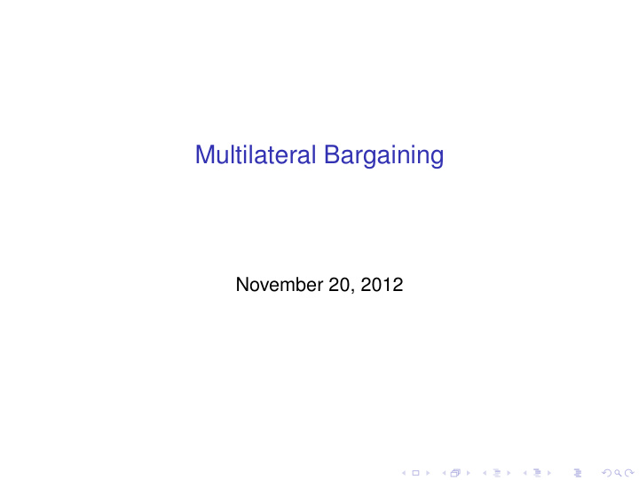 multilateral bargaining