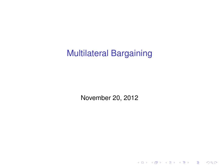 multilateral bargaining