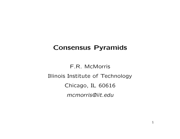 consensus pyramids