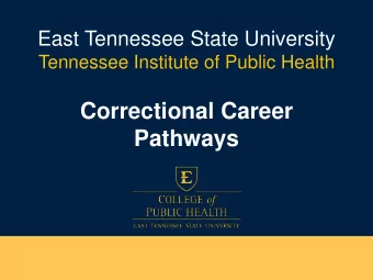 Correctional Career  Pathways  Tennessee Institute of Public Health  TNIPH is a lead state-wide