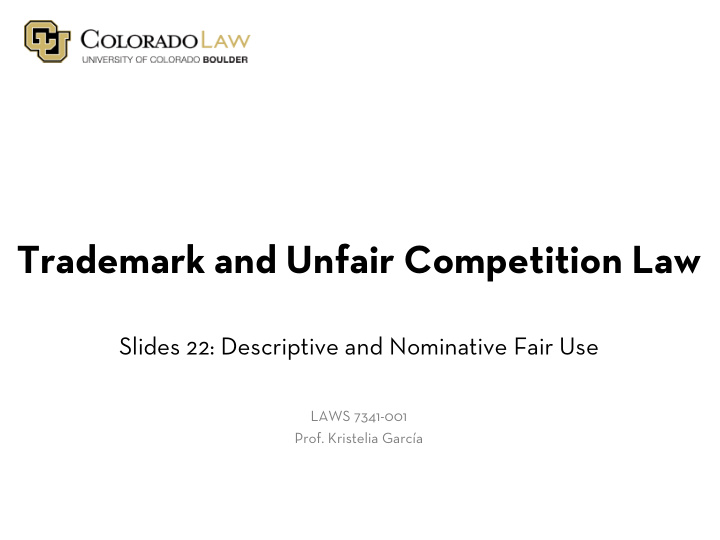 trademark and unfair competition law