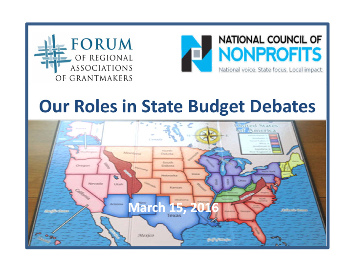 our roles in state budget debates