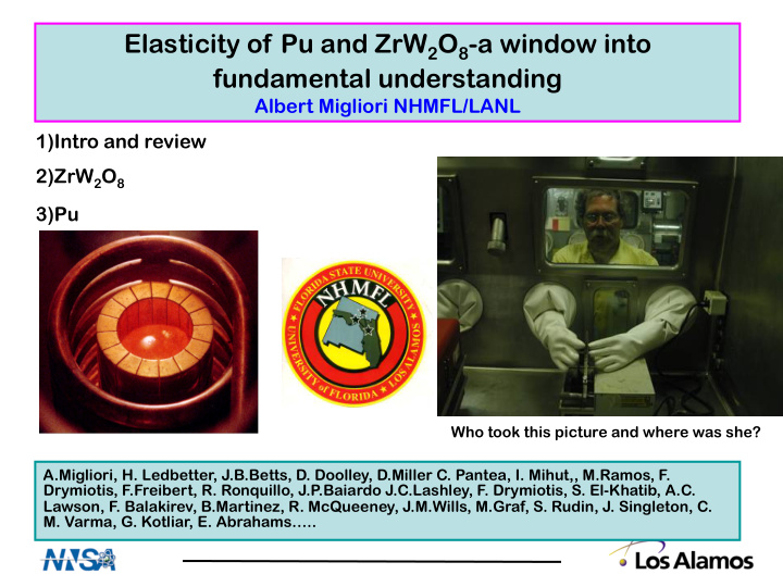 elasticity of pu and zrw 2 o 8 a window into fundamental