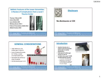 Disclosure  A Review of Complications from a Level I  Trauma Center  Thomas J Moore MD  James Black