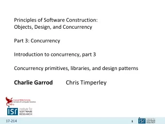 Charlie Garrod Chris Timperley 17-214  1  Administrivia  Homework 5b due 11:59 p.m. Tuesday