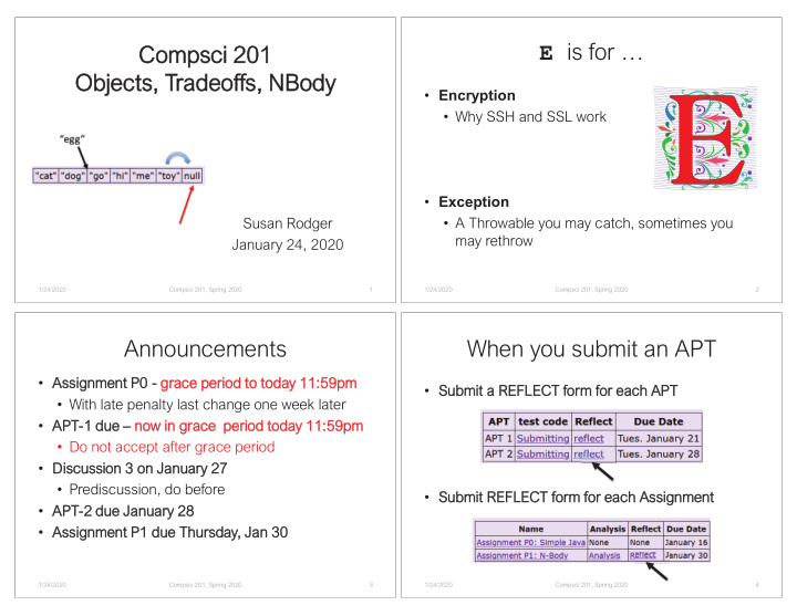 e is for compsci 201 objects tradeoffs nbody