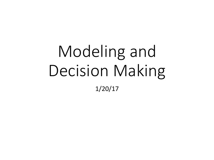 modeling and decision making