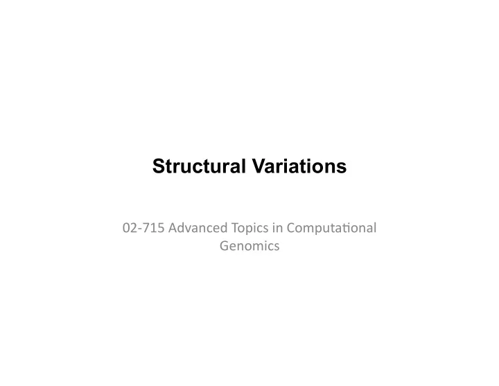structural variations
