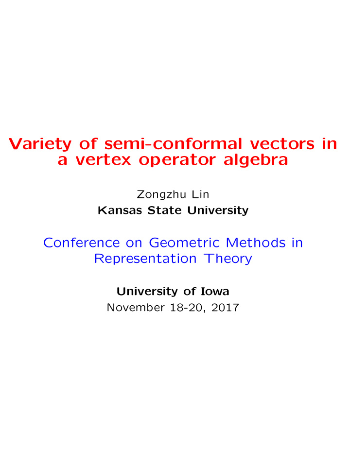 variety of semi conformal vectors in a vertex operator