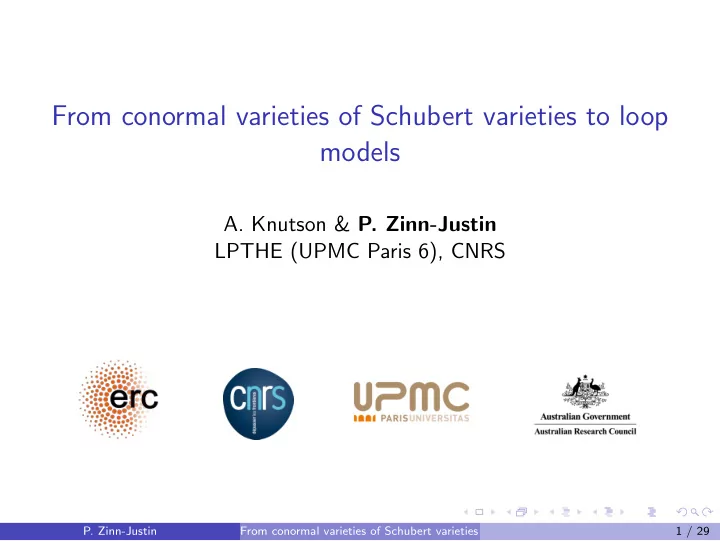 from conormal varieties of schubert varieties to loop