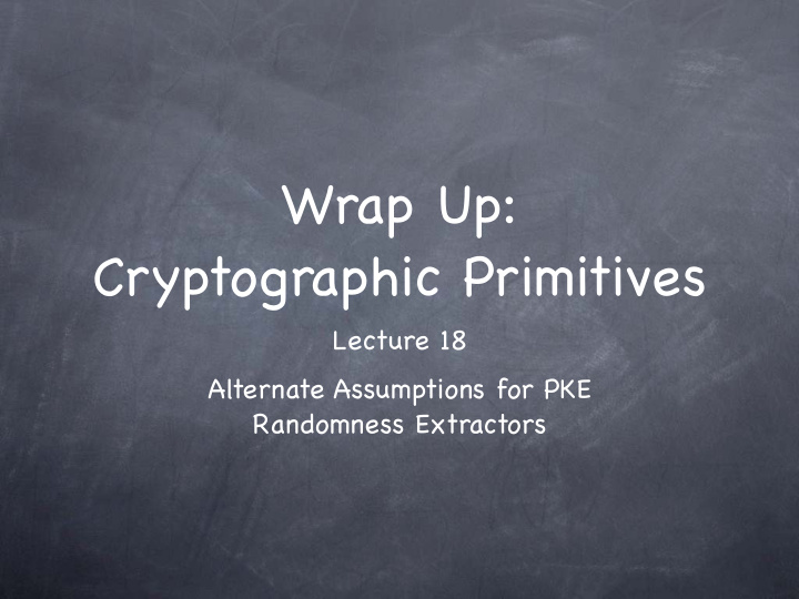wrap up cryptographic primitives