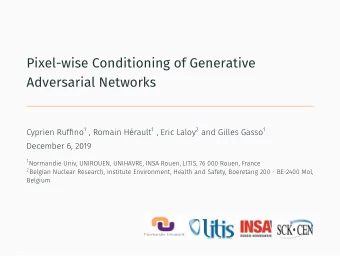 Pixel-wise Conditioning of Generative  Adversarial Networks  December 6, 2019 1 Normandie Univ,