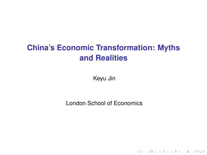china s economic transformation myths and realities