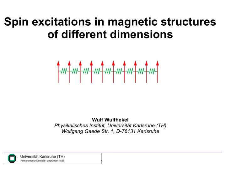 spin excitations in magnetic structures of different