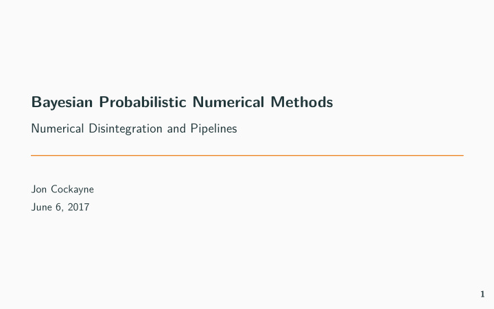 bayesian probabilistic numerical methods