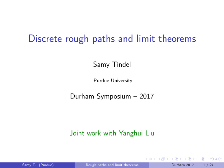 discrete rough paths and limit theorems