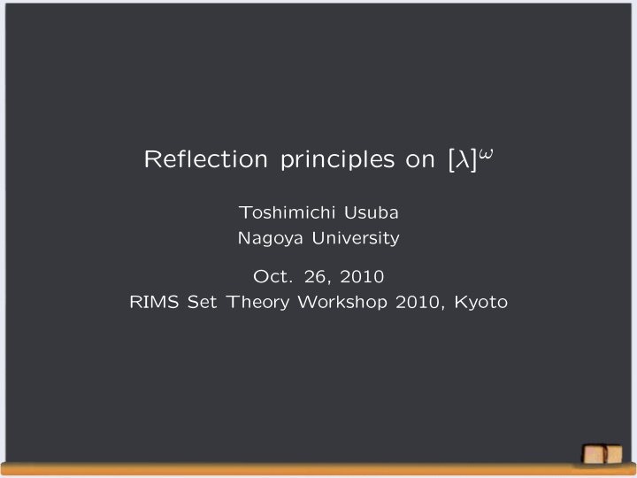 weak reflection principle