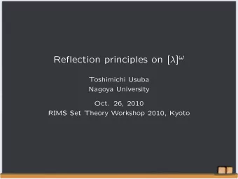 Weak Reflection Principle     Definition 1. X : non-empty set. S  [ X ]  is stationary