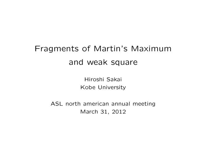 fragments of martin s maximum and weak square