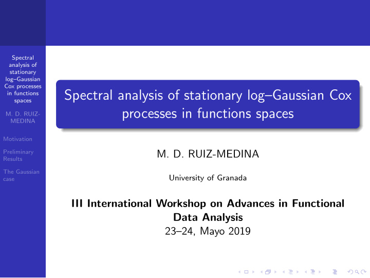 spectral analysis of stationary log gaussian cox