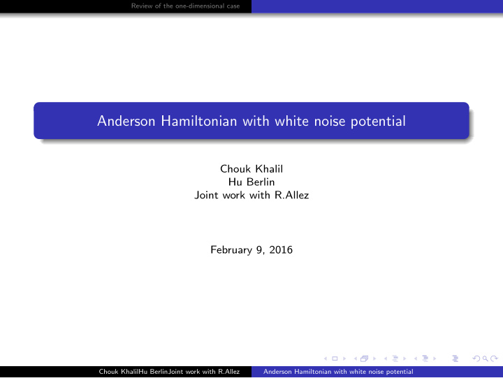 anderson hamiltonian with white noise potential