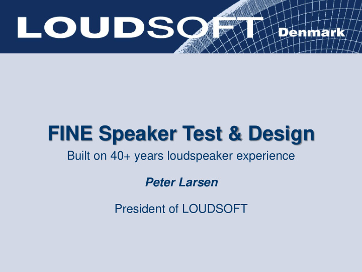 fine speaker test amp design