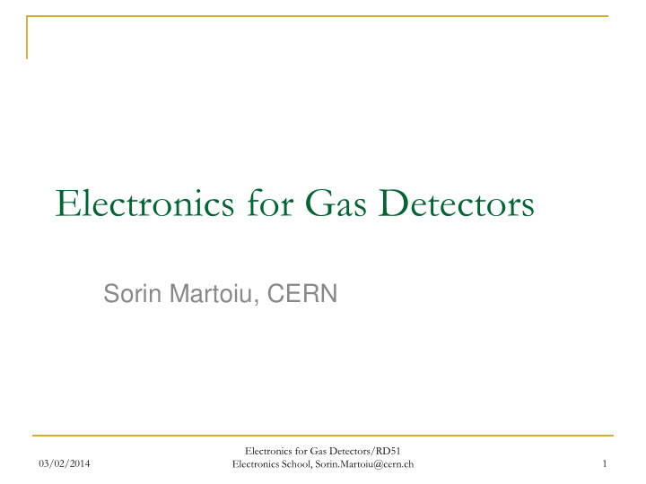 electronics for gas detectors