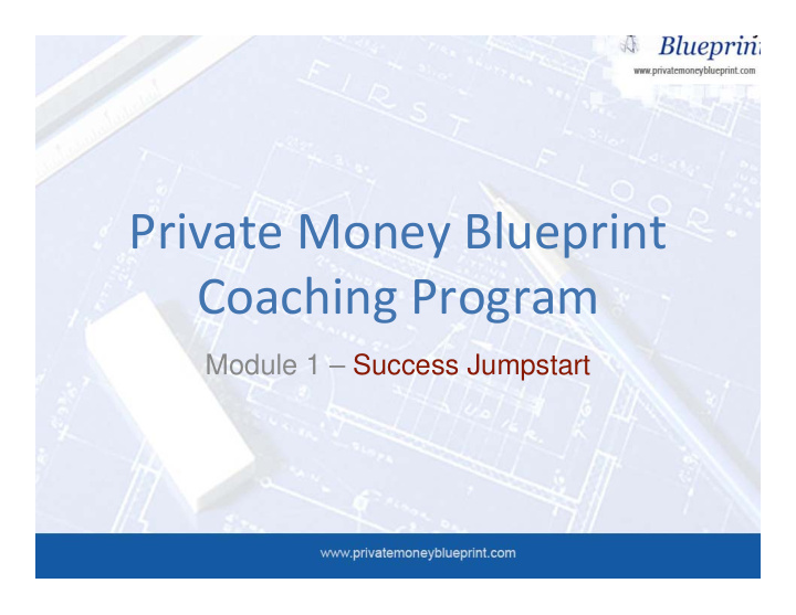 private money blueprint coaching program