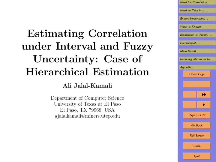 estimating correlation