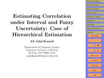 Estimating Correlation  Estimation Is Usually . . .  under Interval and Fuzzy  Hierarchical . . .