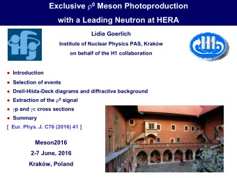 Exclusive  0 Meson Photoproduction  with a Leading Neutron at HERA  Lidia Goerlich  Institute of